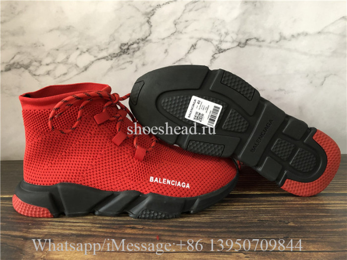 Balenciaga Speed Trainer Red Black Sole