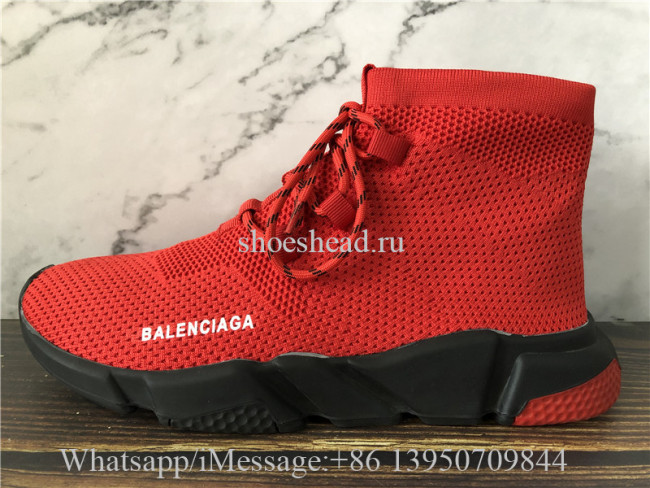Balenciaga Speed Trainer Red Black Sole