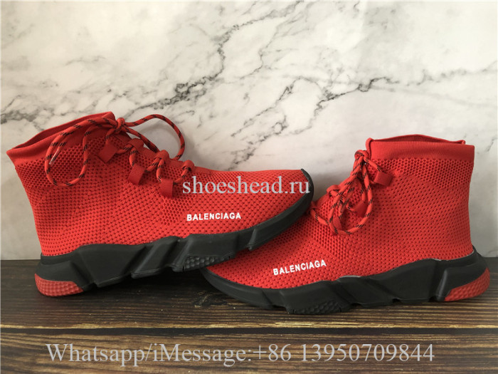 Balenciaga Speed Trainer Red Black Sole