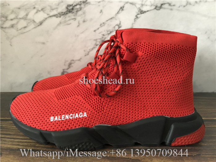 Balenciaga Speed Trainer Red Black Sole