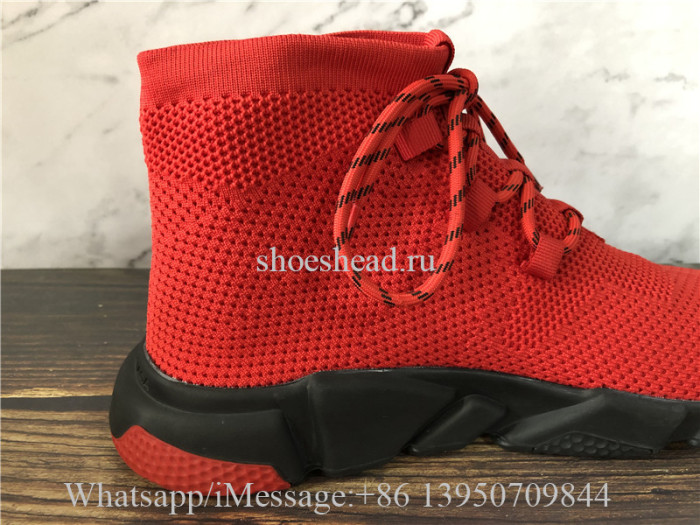 Balenciaga Speed Trainer Red Black Sole
