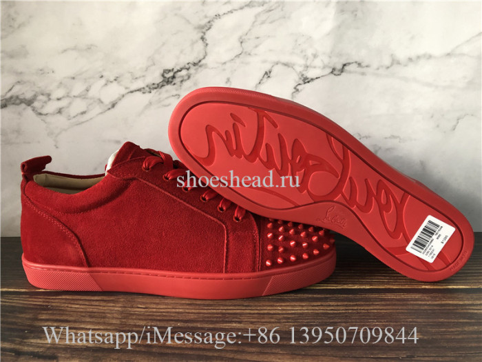 Christian Louboutin Flat Low Top Sneaker Red Suede