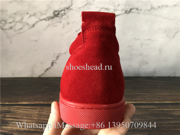 Christian Louboutin Flat Low Top Sneaker Red Suede