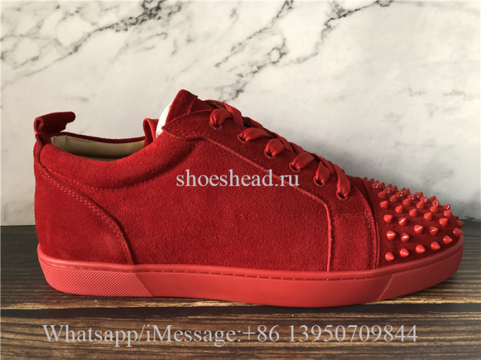 Christian Louboutin Flat Low Top Sneaker Red Suede