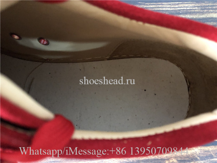 Christian Louboutin Flat Low Top Sneaker Red Suede