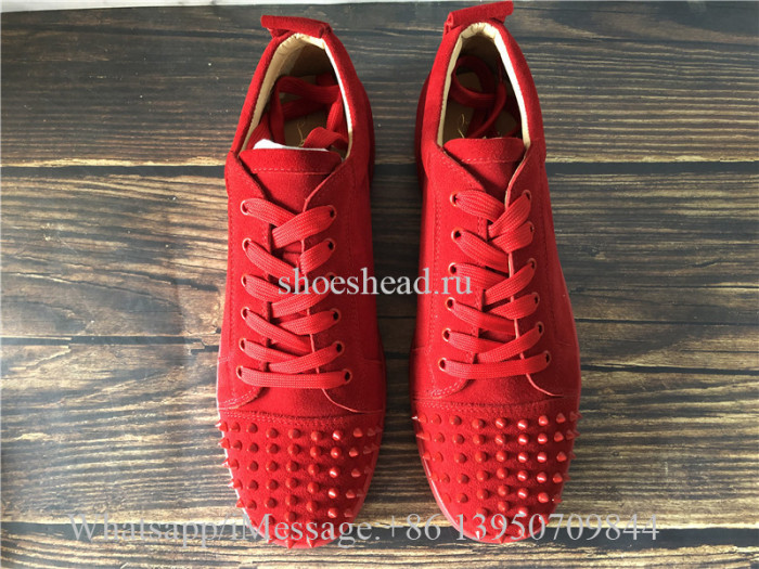 Christian Louboutin Flat Low Top Sneaker Red Suede