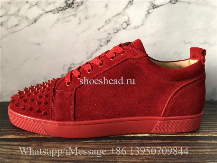 Christian Louboutin Flat Low Top Sneaker Red Suede