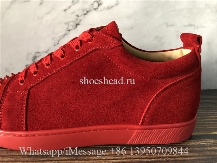 Christian Louboutin Flat Low Top Sneaker Red Suede