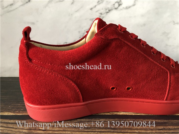 Christian Louboutin Flat Low Top Sneaker Red Suede