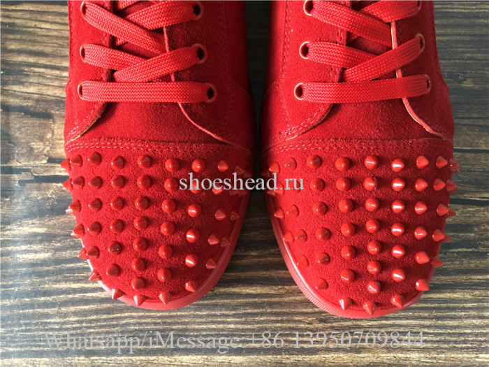 Christian Louboutin Flat Low Top Sneaker Red Suede