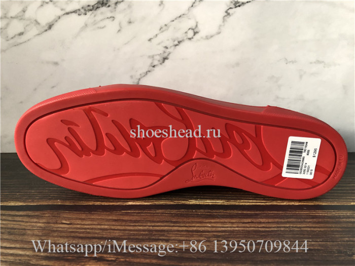 Christian Louboutin Flat Low Top Sneaker Red Suede