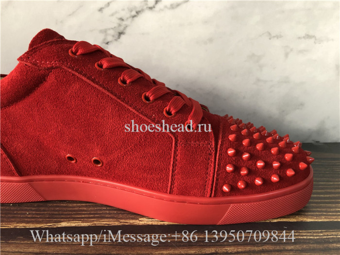 Christian Louboutin Flat Low Top Sneaker Red Suede