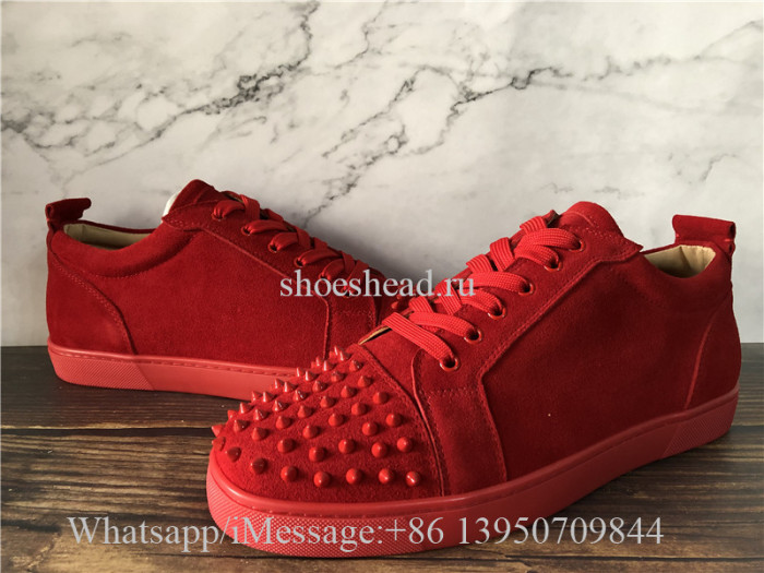 Christian Louboutin Flat Low Top Sneaker Red Suede