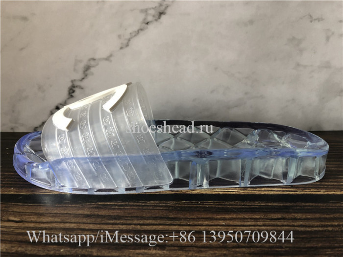 Chanel 19ss CC Logo Transparent PVC Slide White