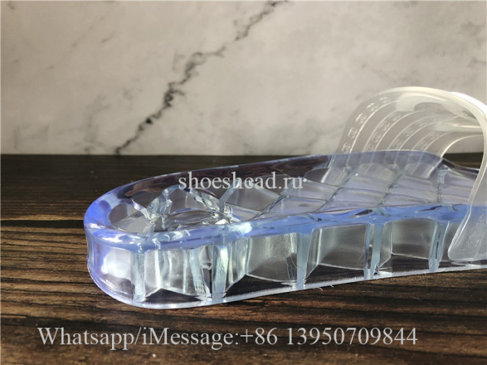 Chanel 19ss CC Logo Transparent PVC Slide White