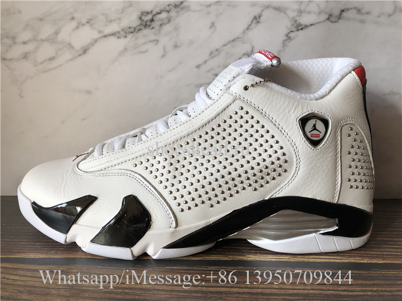 Supreme x Air Jordan 14 XIV Retro White University Red