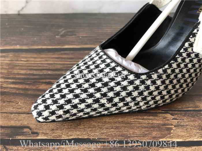 Christian Dior J'Adior Wool Houndstooth Pumps