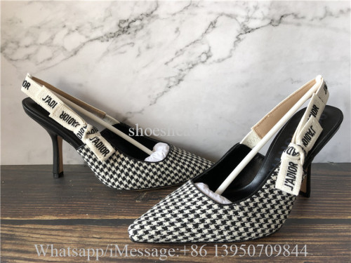 Christian Dior J'Adior Wool Houndstooth Pumps