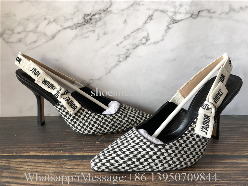 Christian Dior J'Adior Wool Houndstooth Pumps