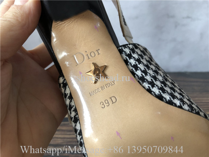 Christian Dior J'Adior Wool Houndstooth Pumps