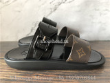 Louis Vuitton Black Sunbath Ladies Mule Pvc & Monogram Canvas Sandals