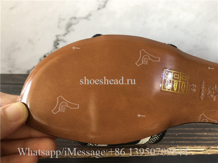 Christian Dior Embroidered Dway Sandals Slides Black