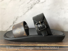 Louis Vuitton Black Sunbath Ladies Mule Pvc & Monogram Canvas Sandals