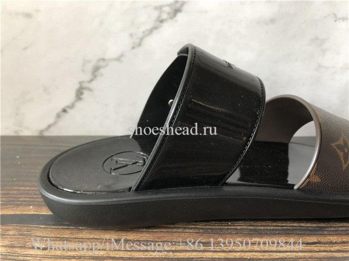 Louis Vuitton Black Sunbath Ladies Mule Pvc & Monogram Canvas Sandals