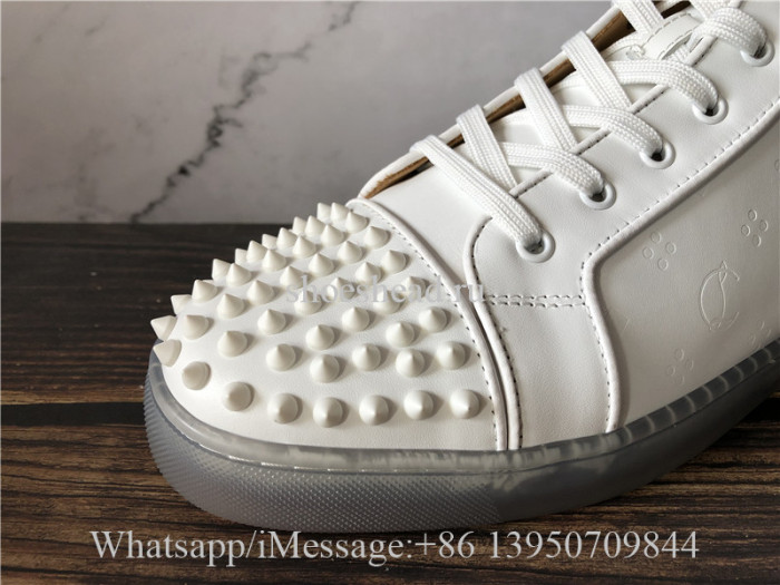 Christian Louboutin Spike Flat High Top White