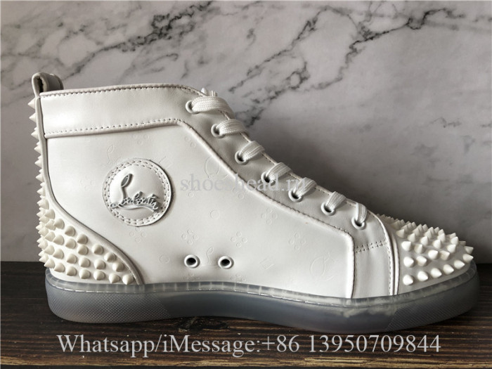 Christian Louboutin Spike Flat High Top White