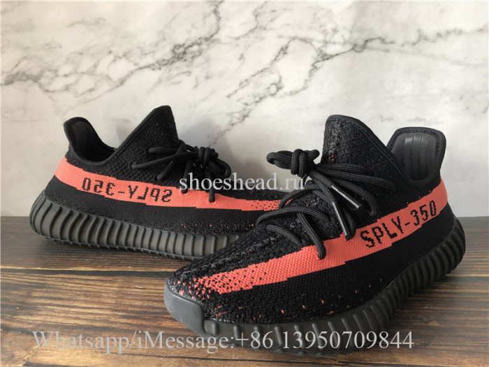 Super Quality Adidas Yeezy Boost 350 V2 Black Red Stripe