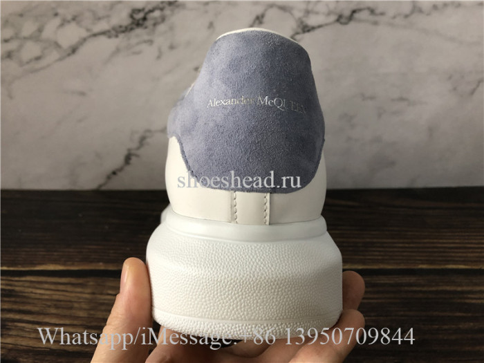 Super Quality Alexander McQueen Oversized Sneaker White Light Blue Suede