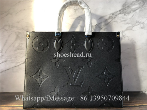 Original Louis Vuitton Onthego GM Empreinte Leather Tote Bag Black