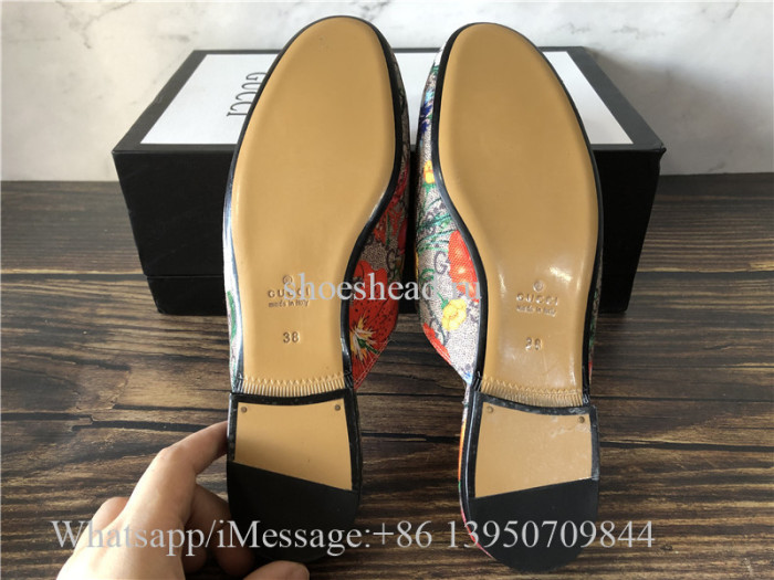 Gucci Princetown GG Supreme Flora Horsebit Mules Loafer