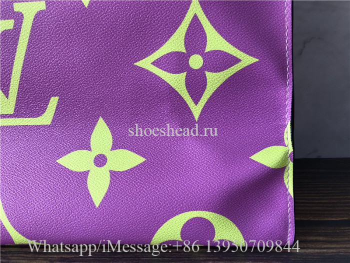 Original Louis Vuitton Onthego GM Empreinte Leather Tote Bag Green Rose Pink