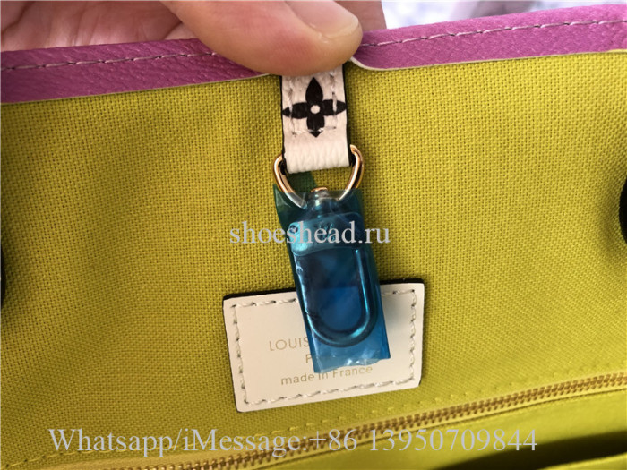 Original Louis Vuitton Onthego GM Empreinte Leather Tote Bag Green Rose Pink