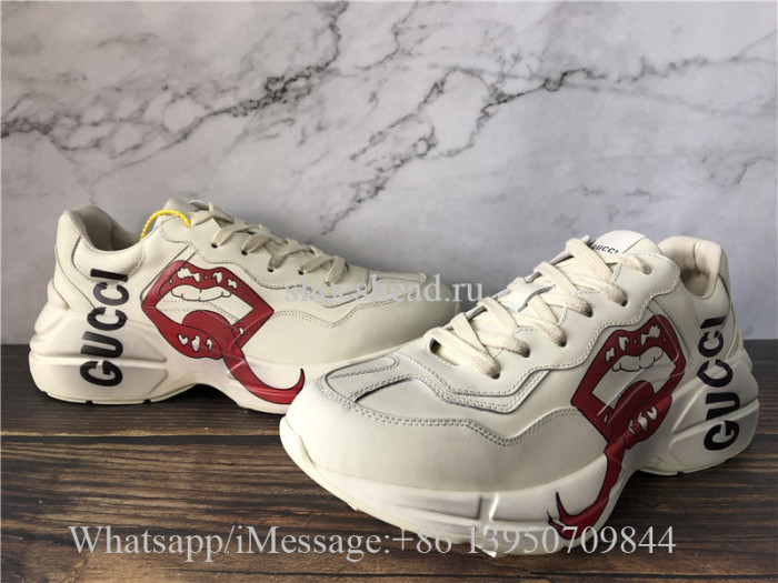 Gucci Rhyton Vintage Sneaker With Mouth Print
