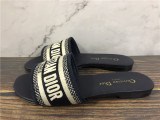 Christian Dior Embroidered Dway Sandals Slides Navy Blue