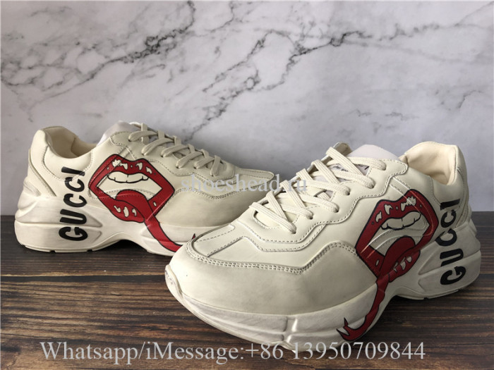 Super Quality Gucci Rhyton Vintage Sneaker With Mouth Print