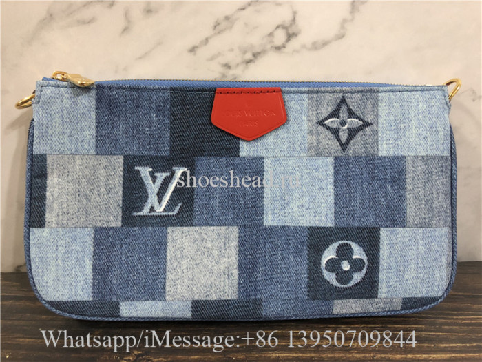 Original Louis Vuitton Denim Multi Pochette Accessoires Bag