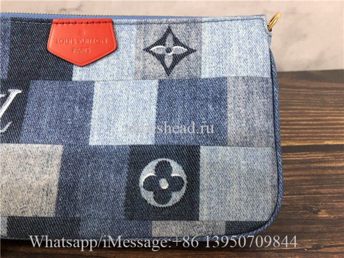 Original Louis Vuitton Denim Multi Pochette Accessoires Bag