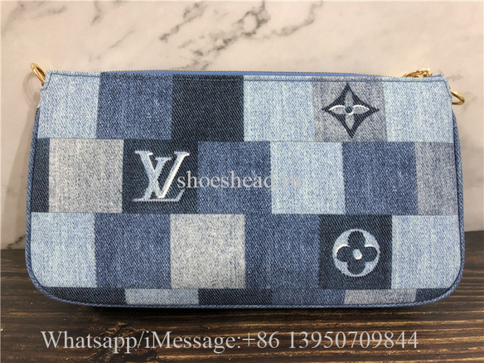 Original Louis Vuitton Denim Multi Pochette Accessoires Bag