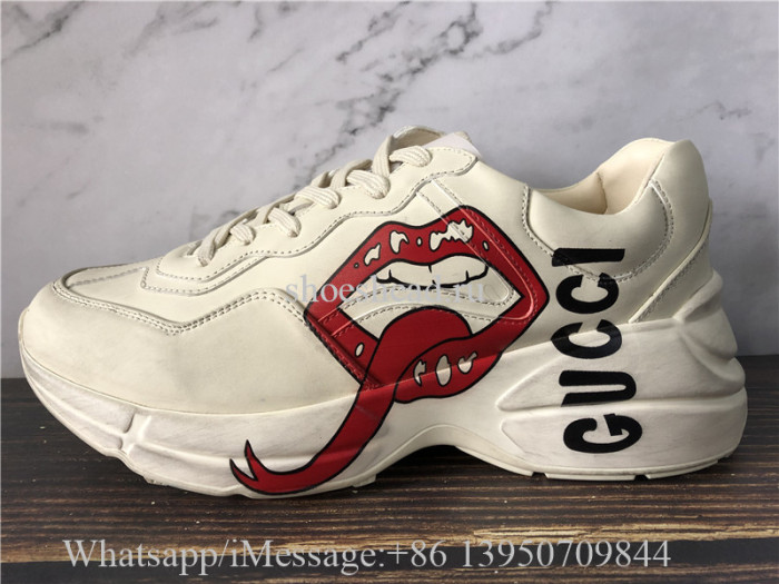 Super Quality Gucci Rhyton Vintage Sneaker With Mouth Print