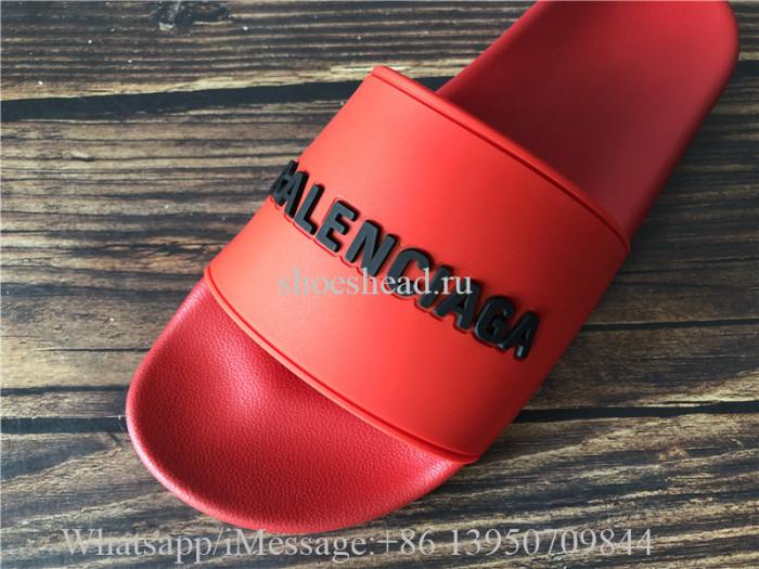 Balenciaga Red Slide With Balenciaga Logo