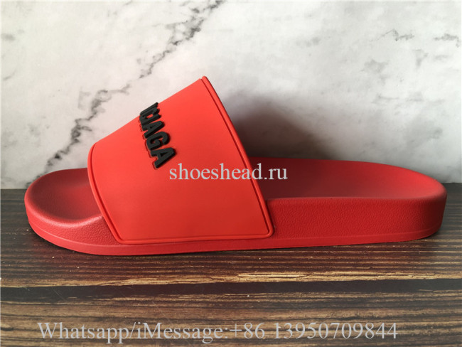 Balenciaga Red Slide With Balenciaga Logo