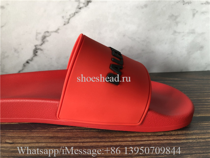 Balenciaga Red Slide With Balenciaga Logo