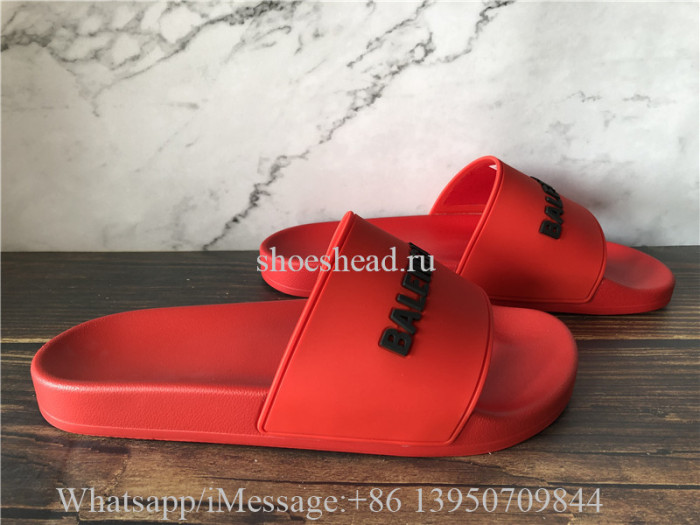 Balenciaga Red Slide With Balenciaga Logo