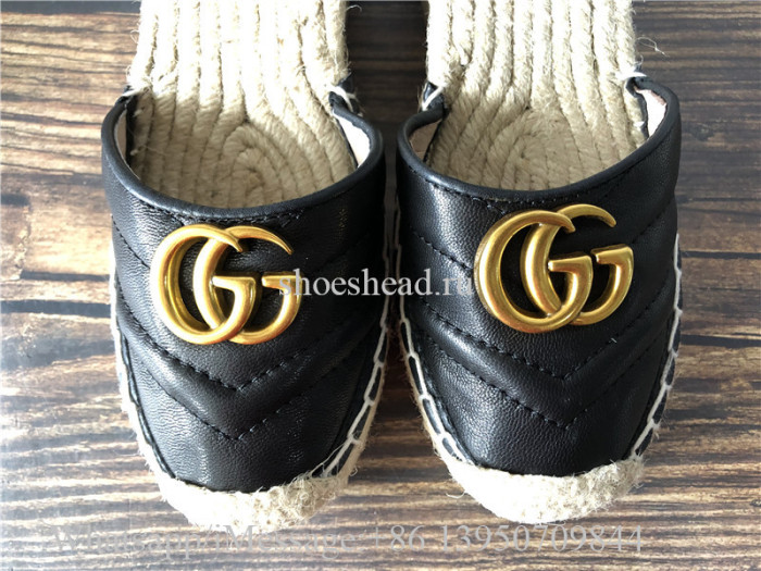 Gucci Leather Platform Wedges Espadrille Sandals