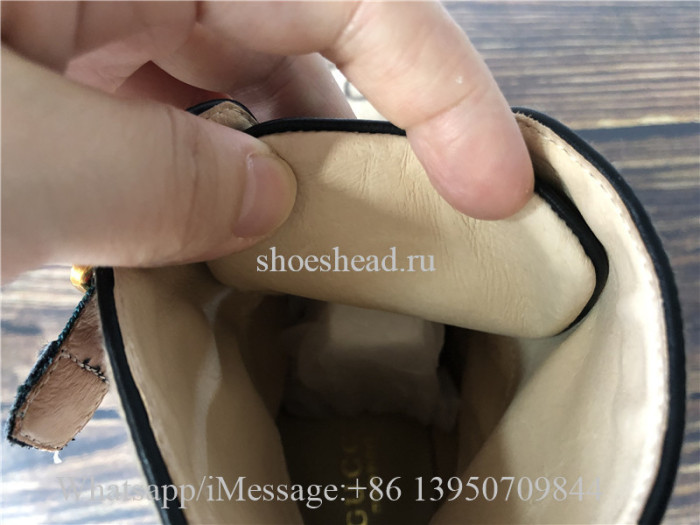 Gucci Lace-up Boots GG Supreme Wool With Web Buckle
