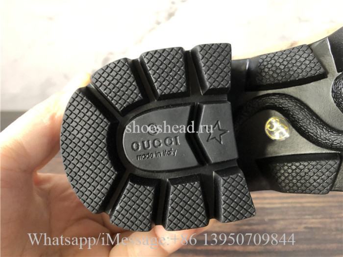 Gucci Lace-up Boots GG Supreme Wool With Web Buckle
